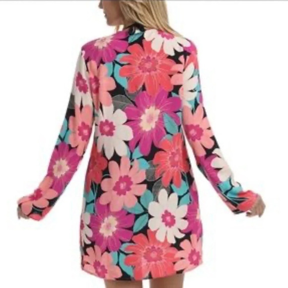 LA BLANCA NEW In Full Bloom Lace Up Tunic Cover-up Size S - Picture 3 of 10